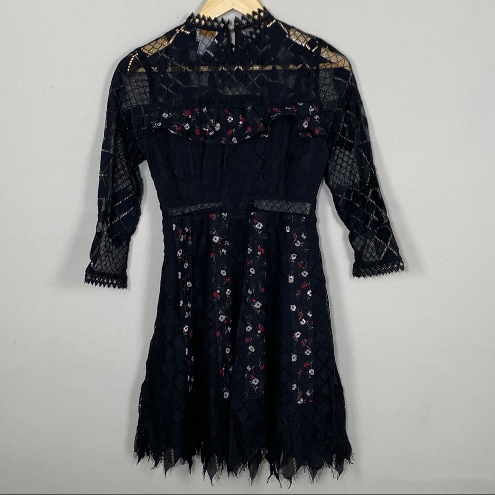 FOXIEDOX Josefine Lace & Clip Dot Cocktail Dress - Picture 5 of 14